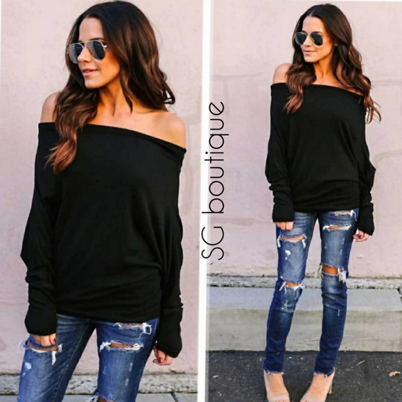 🆕⭐ Black off shoulder top - Picture 1 of 2